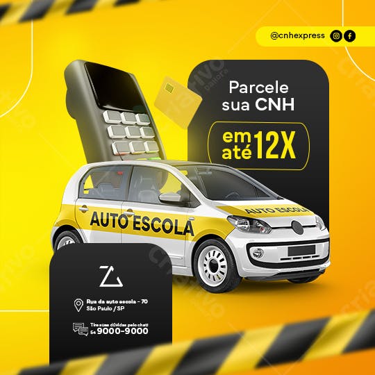 Anúncio Auto Escola PSD Editável