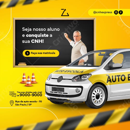 Banner Autoescola CNH PSD Editável