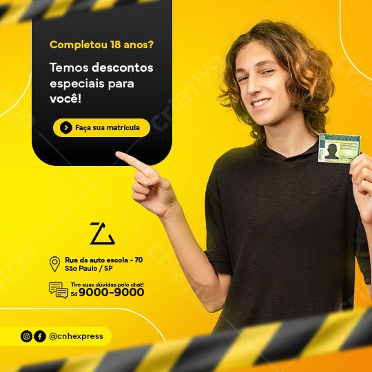 Postagem Instagram Descontos para Maiores de 18 Anos PSD Editável