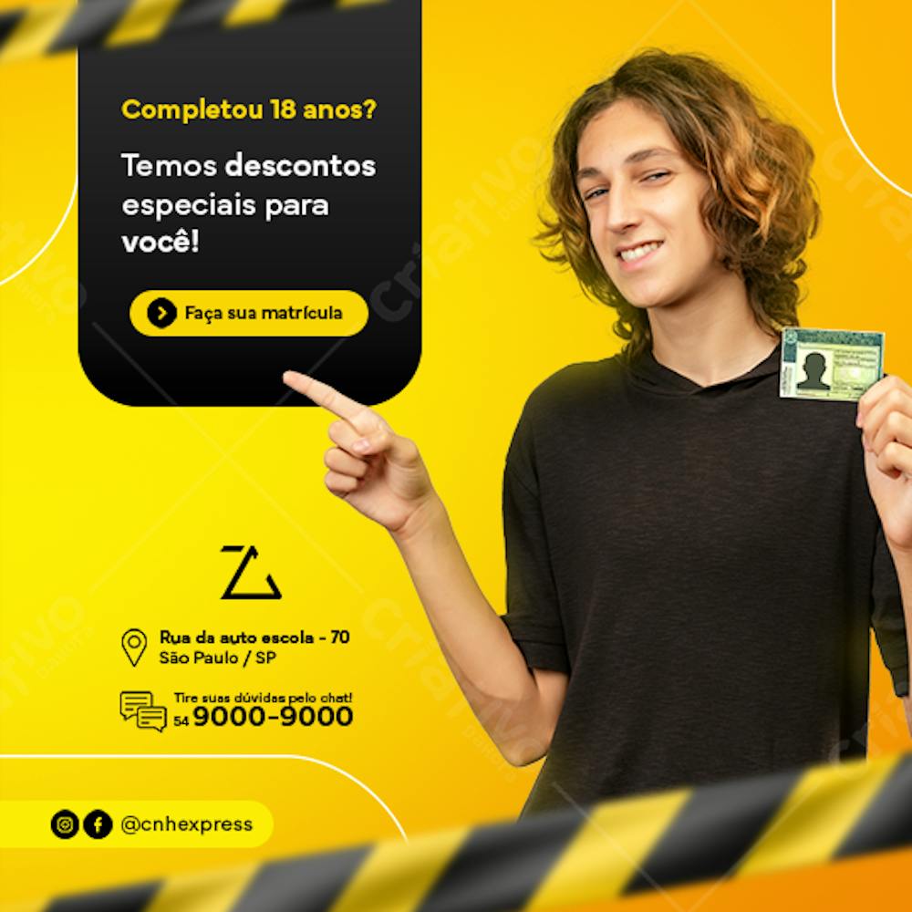Autoescola cnh Habilitação Psd Editável 