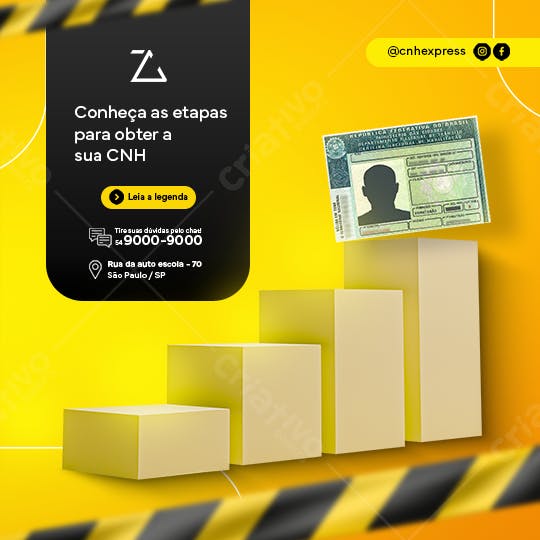 Postagem para Redes Sociais sobre CNH PSD Editável