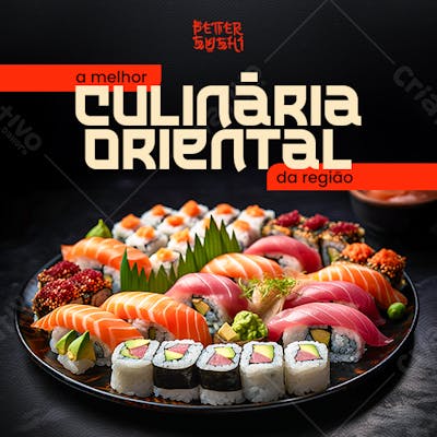 Social Media Sushi Comida Japonesa Psd Editável