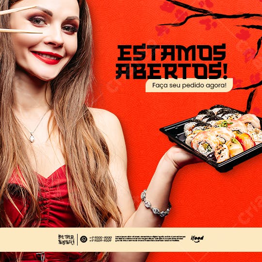 Flyer para Restaurante de Sushi PSD Editável
