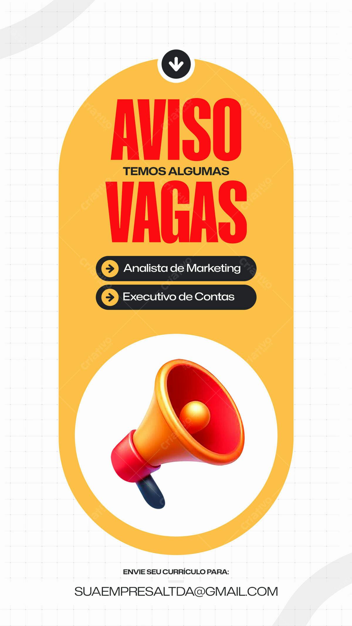 Anúncio de Vagas PSD Editável