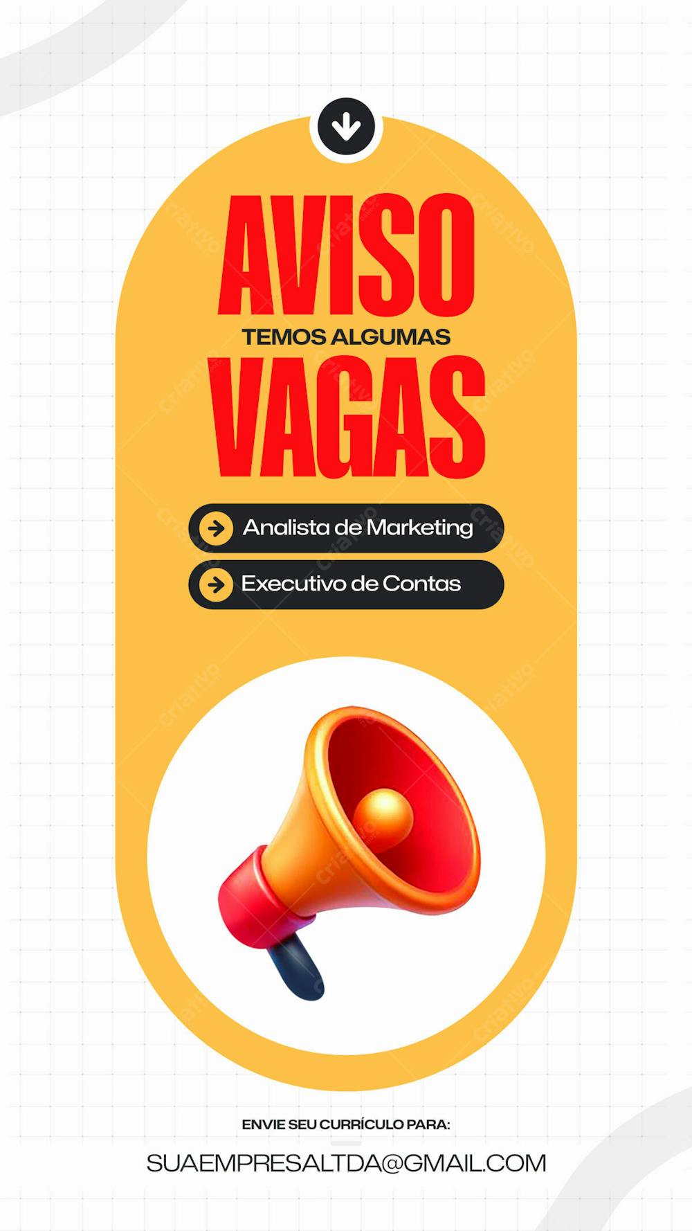 Aviso Temos Vagas Disponíveis