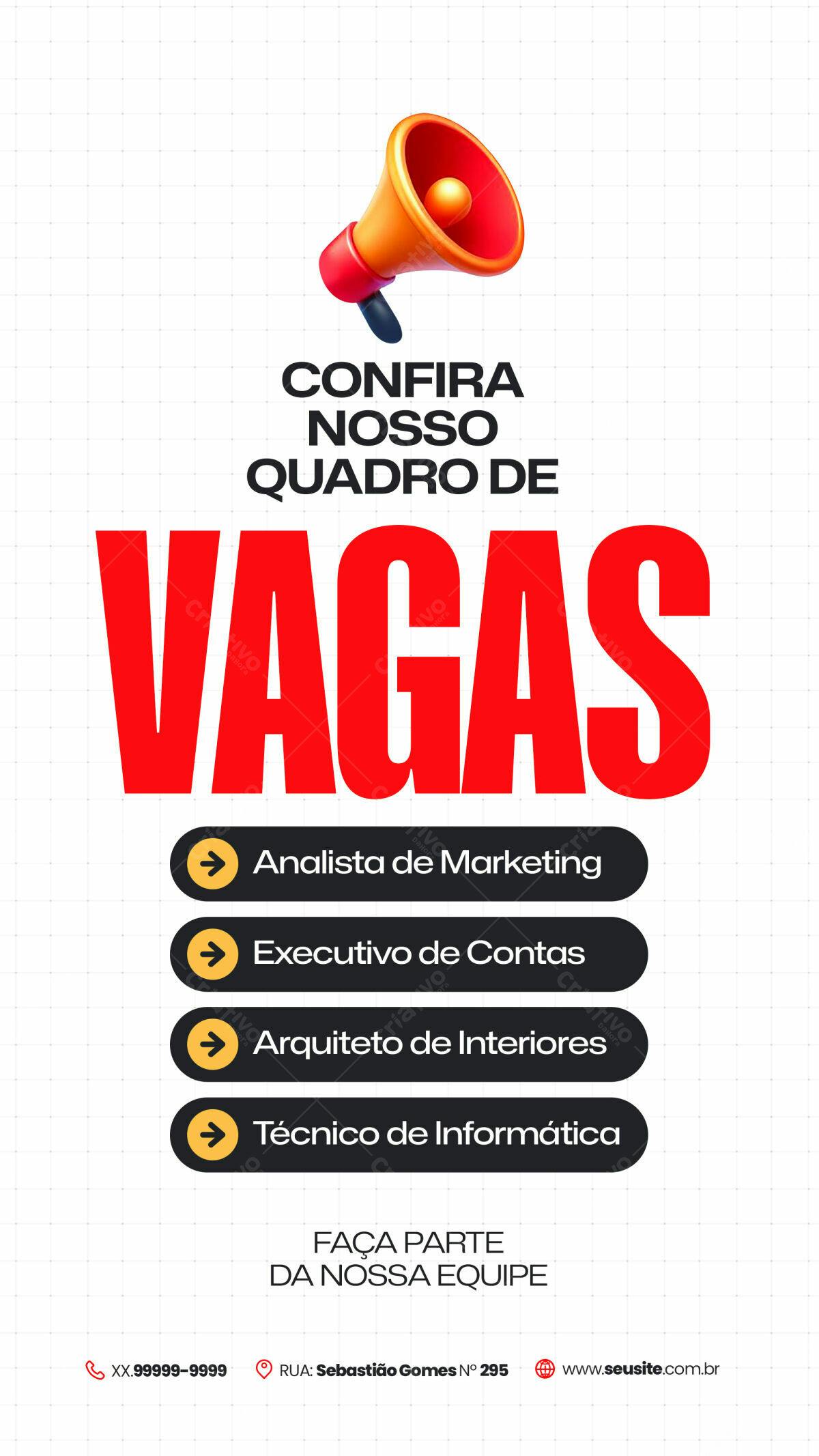Flyer para Vagas de Emprego PSD Editável