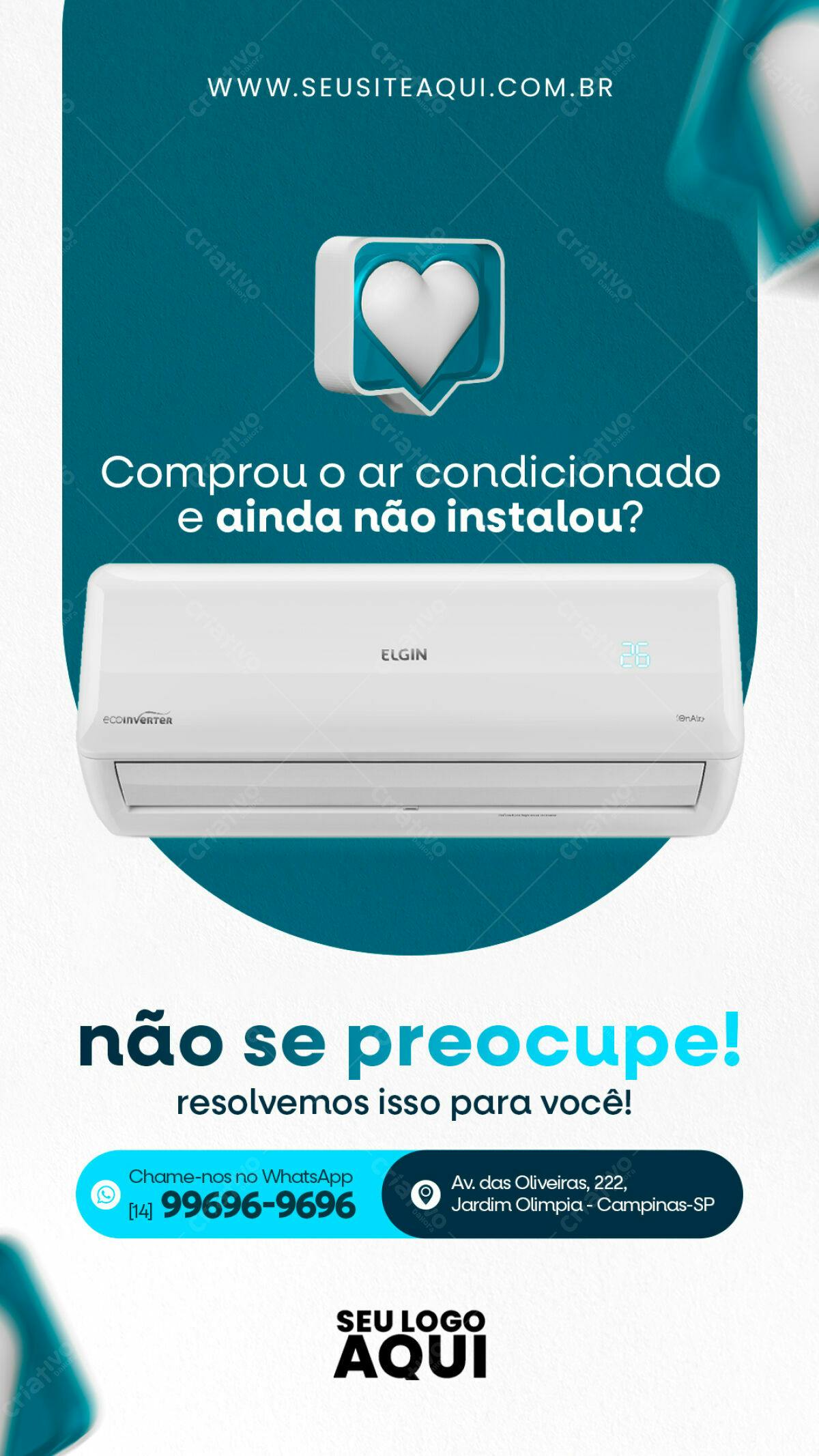 Anúncio Ar Condicionado Elgin PSD Editável