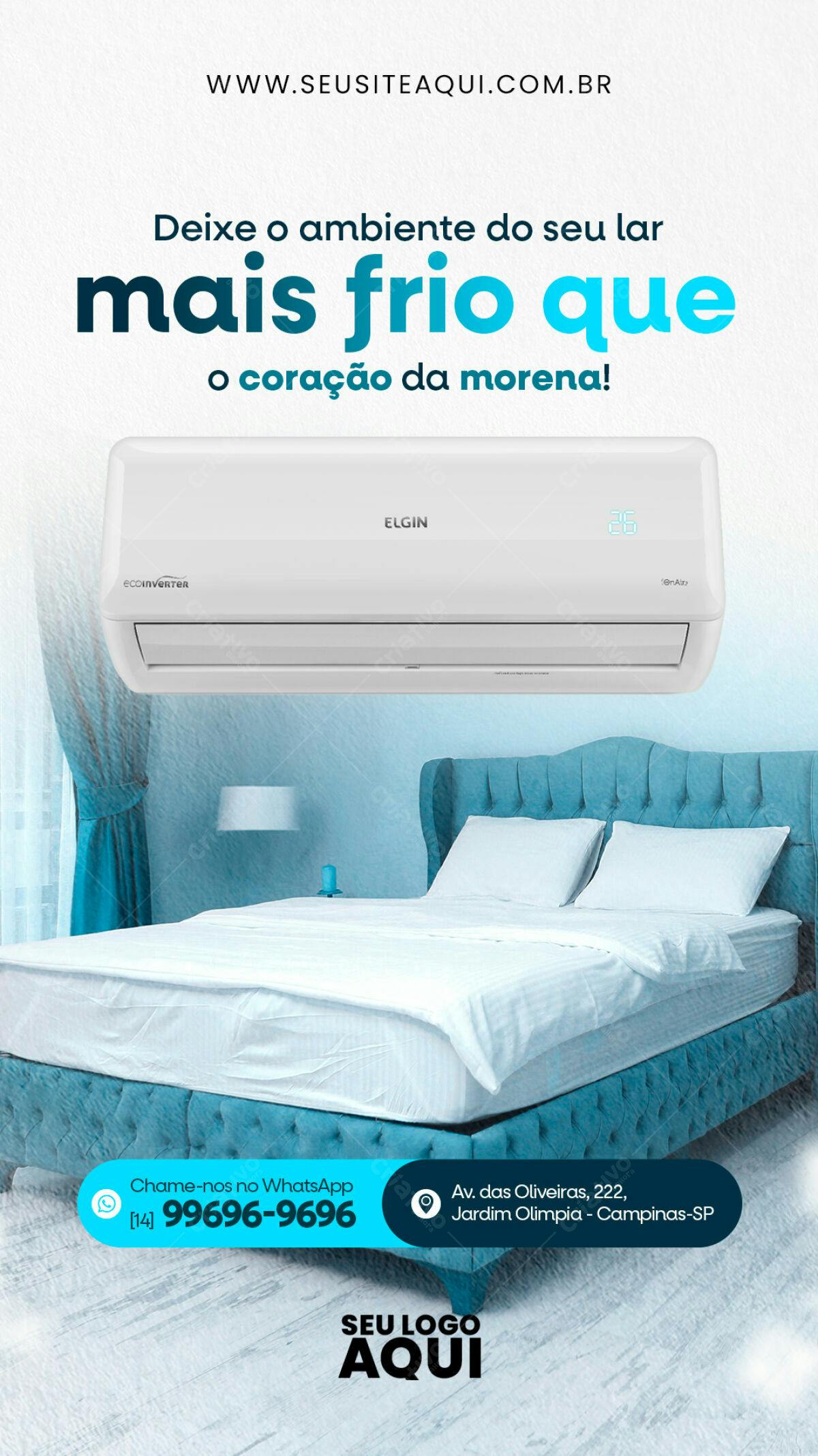 Flyer Ar Condicionado Elgin PSD Editável