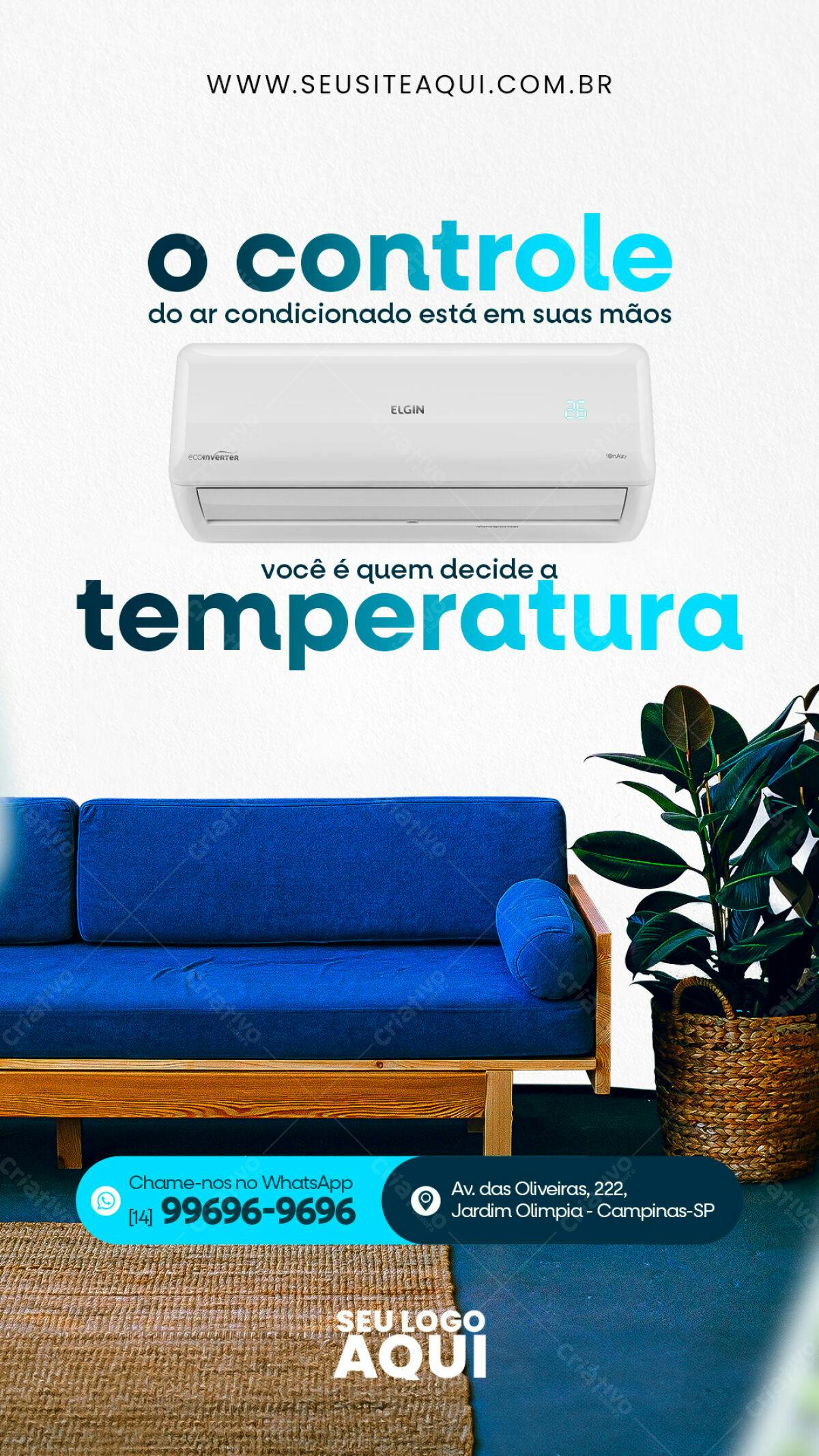 Flyer para Ar Condicionado Elgin PSD Editável