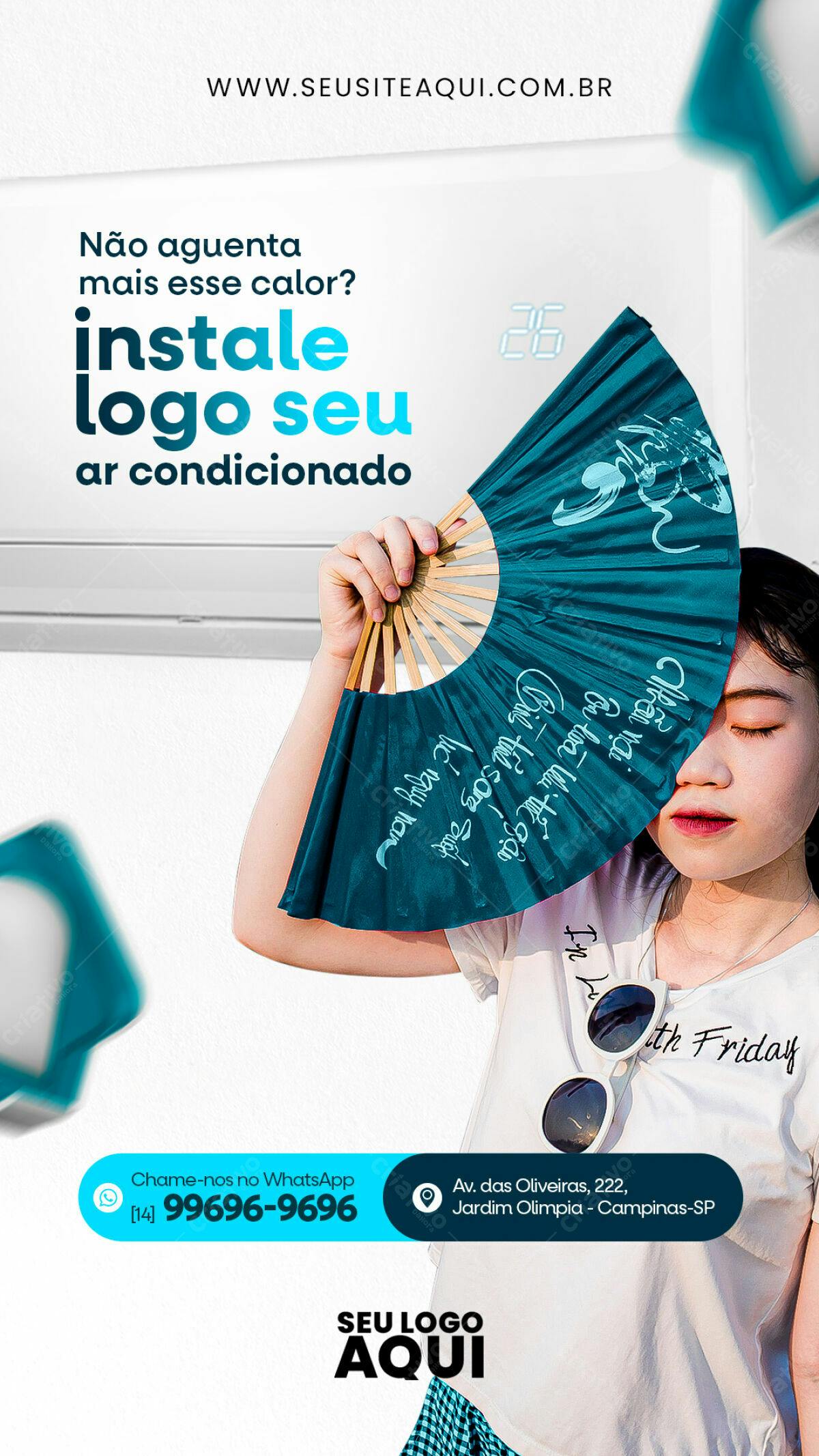 Flyer para Instalação de Ar Condicionado PSD Editável