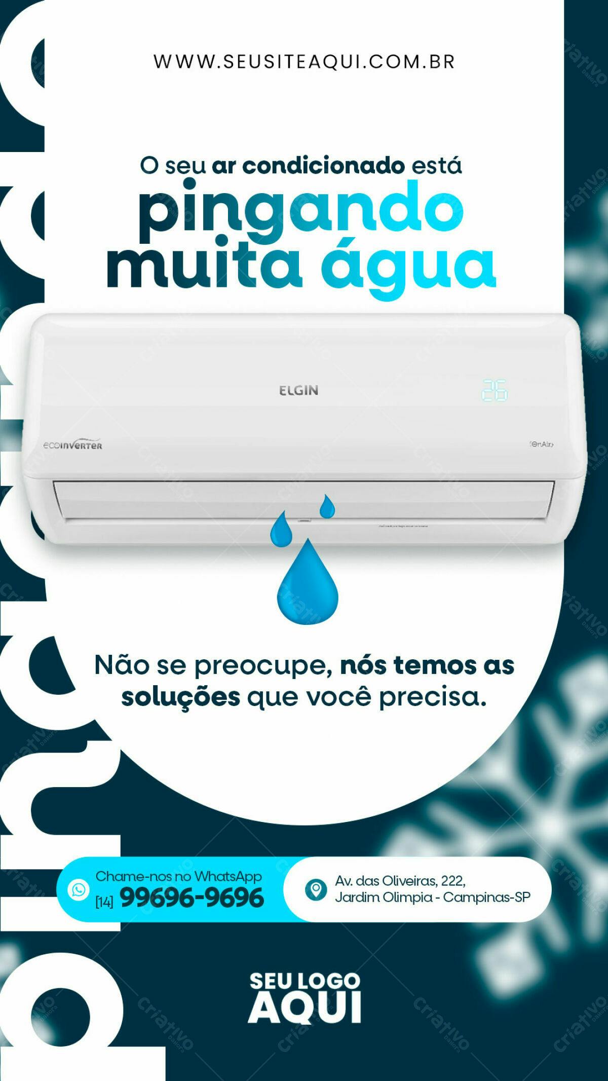 Flyer Conserto Ar Condicionado Elgin PSD Editável
