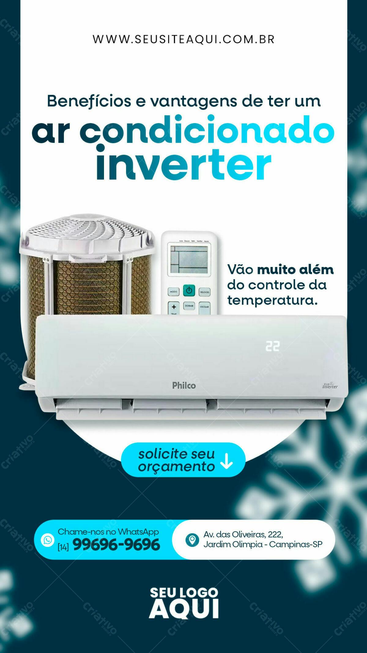 Flyer Ar Condicionado Inverter PSD Editável