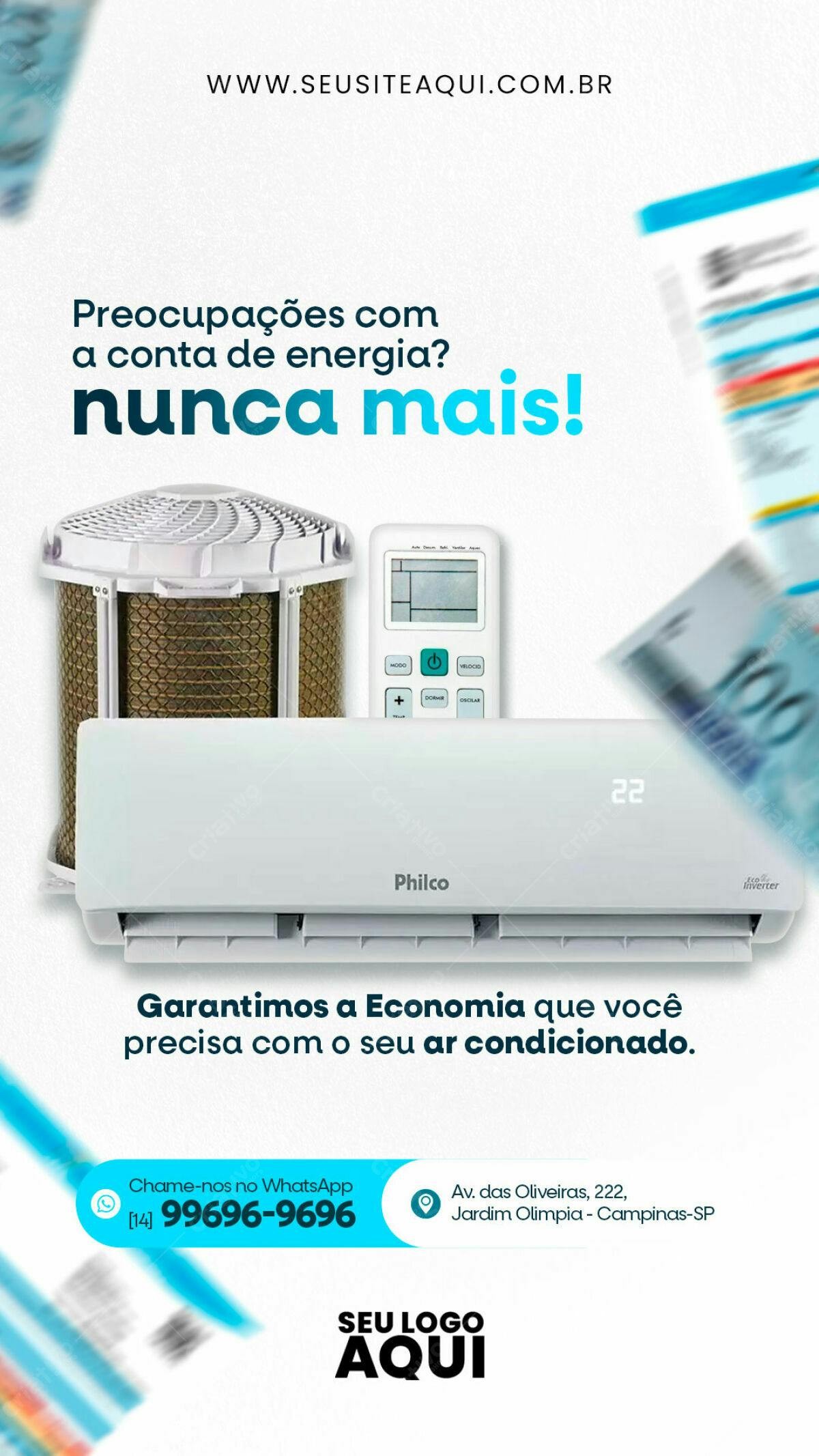 Flyer Ar Condicionado Philco PSD Editável