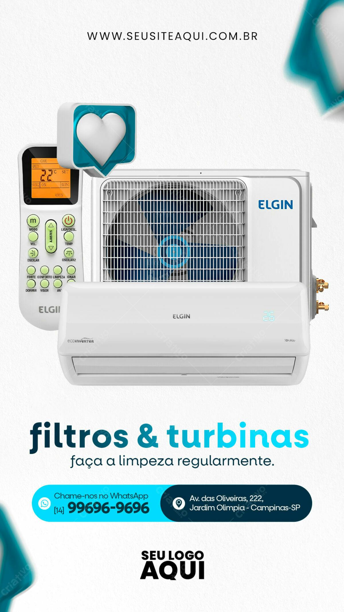 Modelo de Ar-Condicionado Elgin PSD Editável