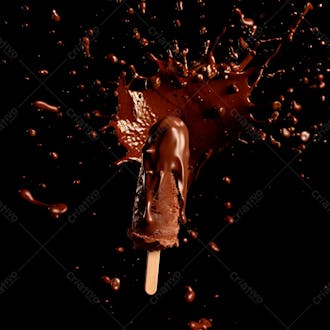 Picole de chocolate com respingos de chocolate 5