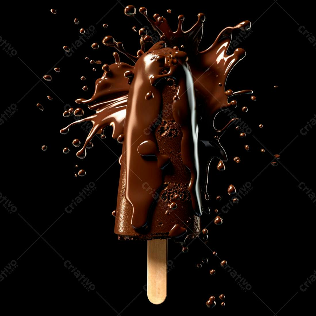 Picolé de chocolate derretendo