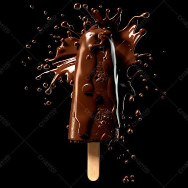 Picole de chocolate com respingos de chocolate 14