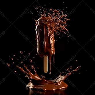 Picole de chocolate com respingos de chocolate 19