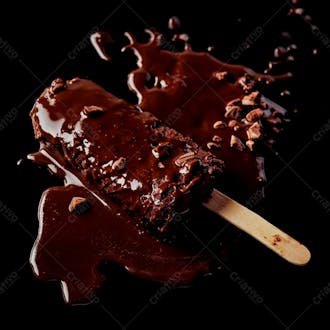 Picole de chocolate com respingos de chocolate 21