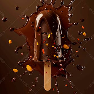 Picole de chocolate com respingos de chocolate 22