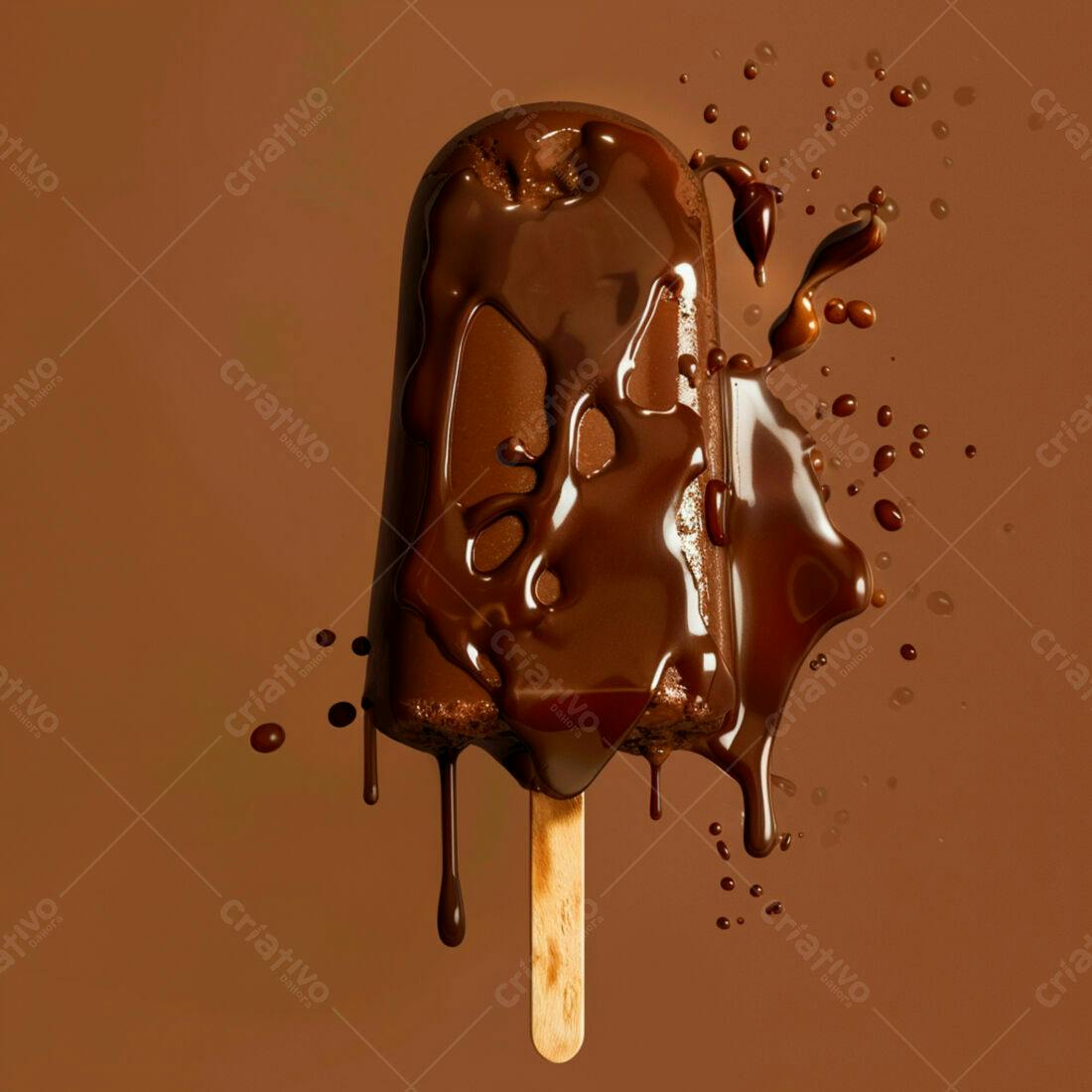 Picolé de chocolate derretendo