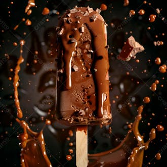 Picole de chocolate com respingos de chocolate 30