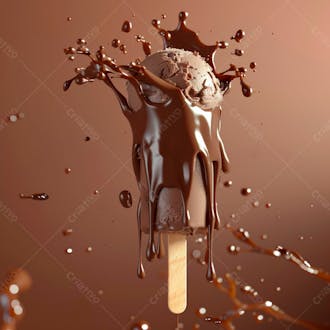 Picole de chocolate com respingos de chocolate 35