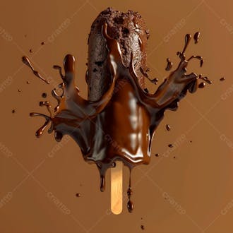 Picole de chocolate com respingos de chocolate 61