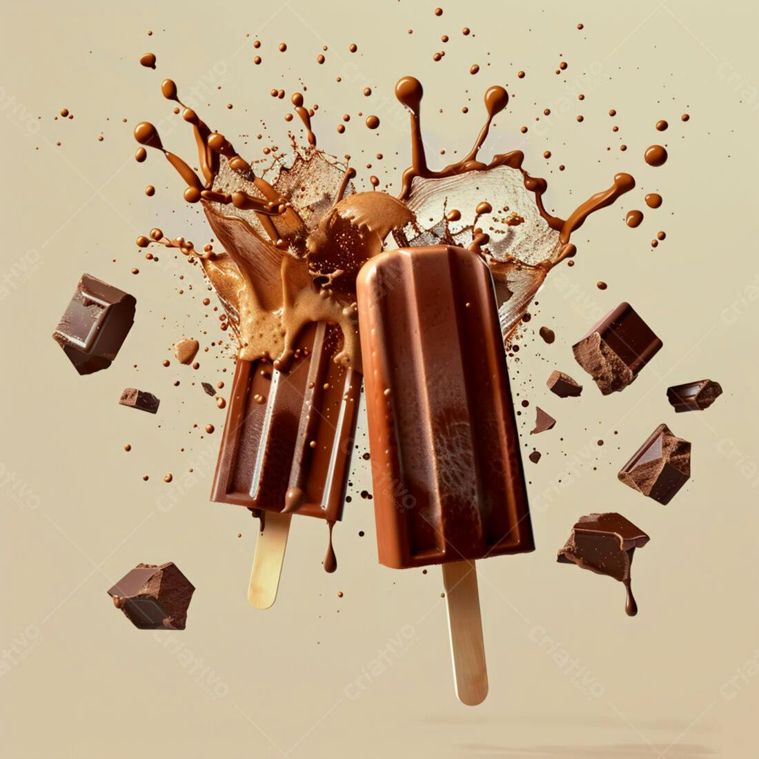 Picolés de chocolate em explosão