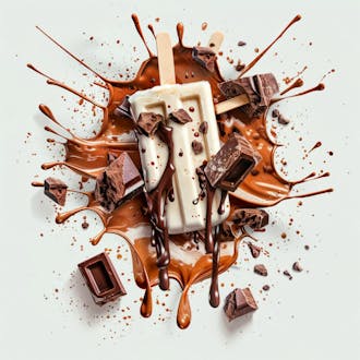 Picolé de chocolate com pedaços de chocolate 16