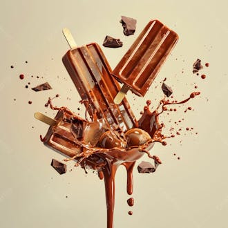 Picolé de chocolate com pedaços de chocolate 28