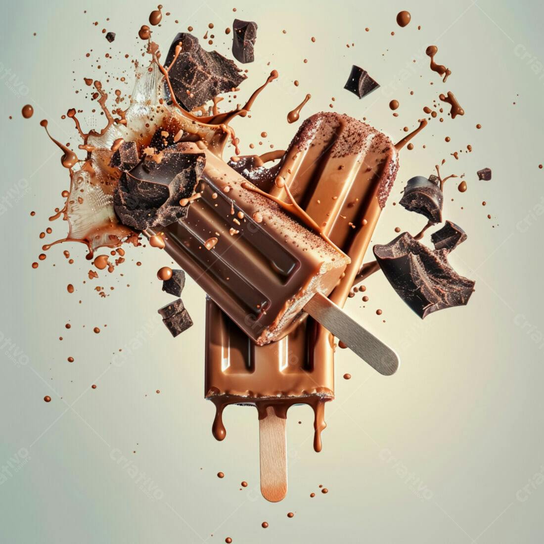 Picolés de chocolate em explosão