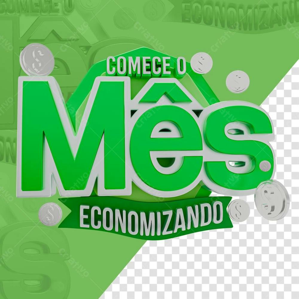 Selo 3D Comece Economizando dia das mães