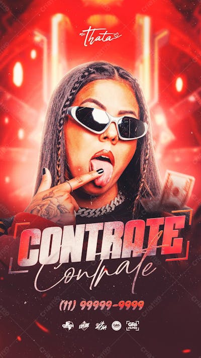 Flyer Story Funk Mc Thata Contrate