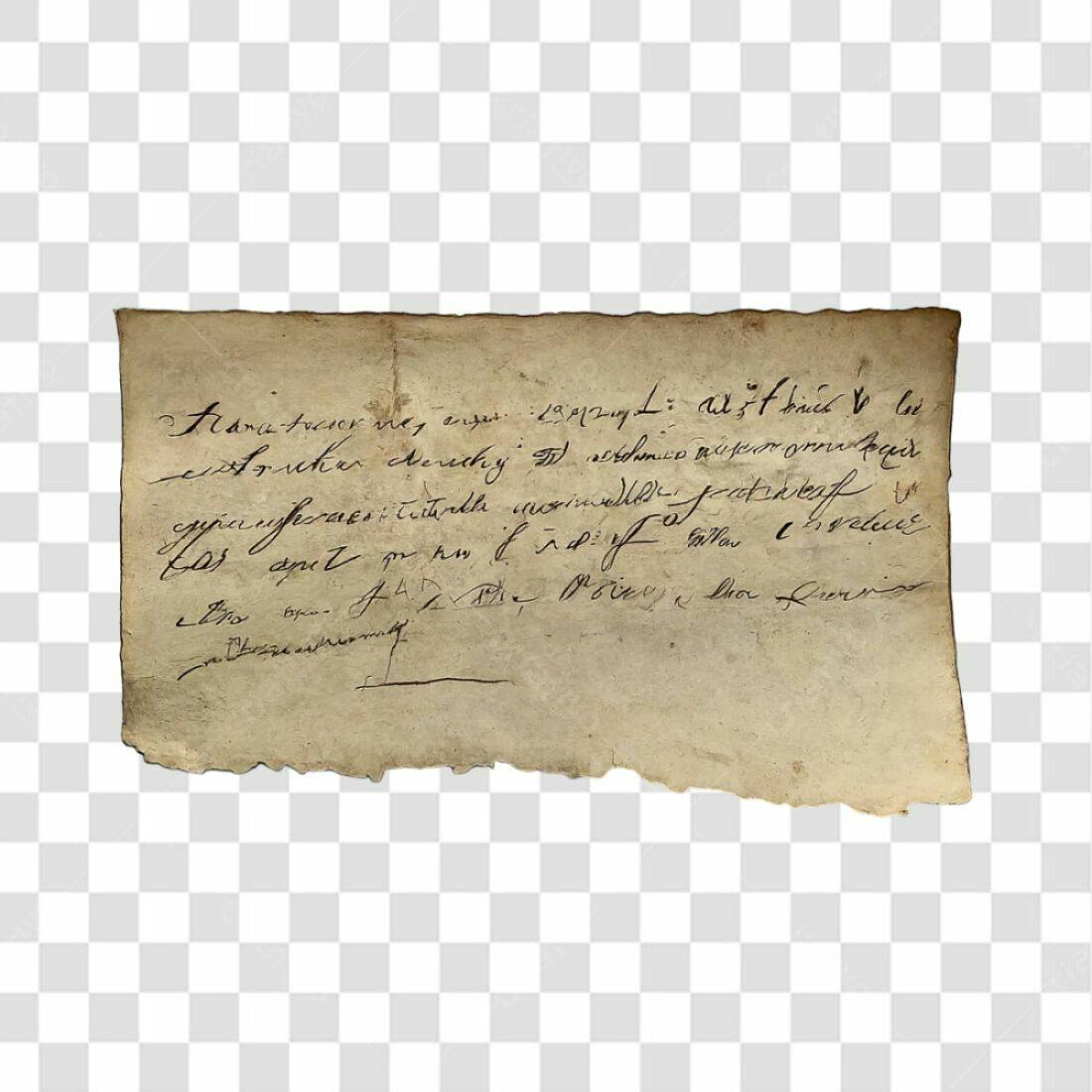 PNG Documento Antigo com Fundo Transparente