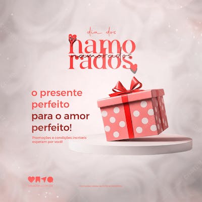 O Presente Perfeito Para O Amor Perfeito Psd Editável Para O Dia Dos Namorados