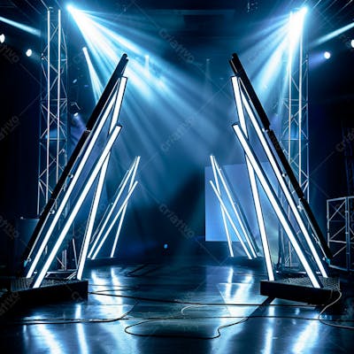 Imagem De Uma Grande Estrutura De Ferro E Aço Com Luzes 5
