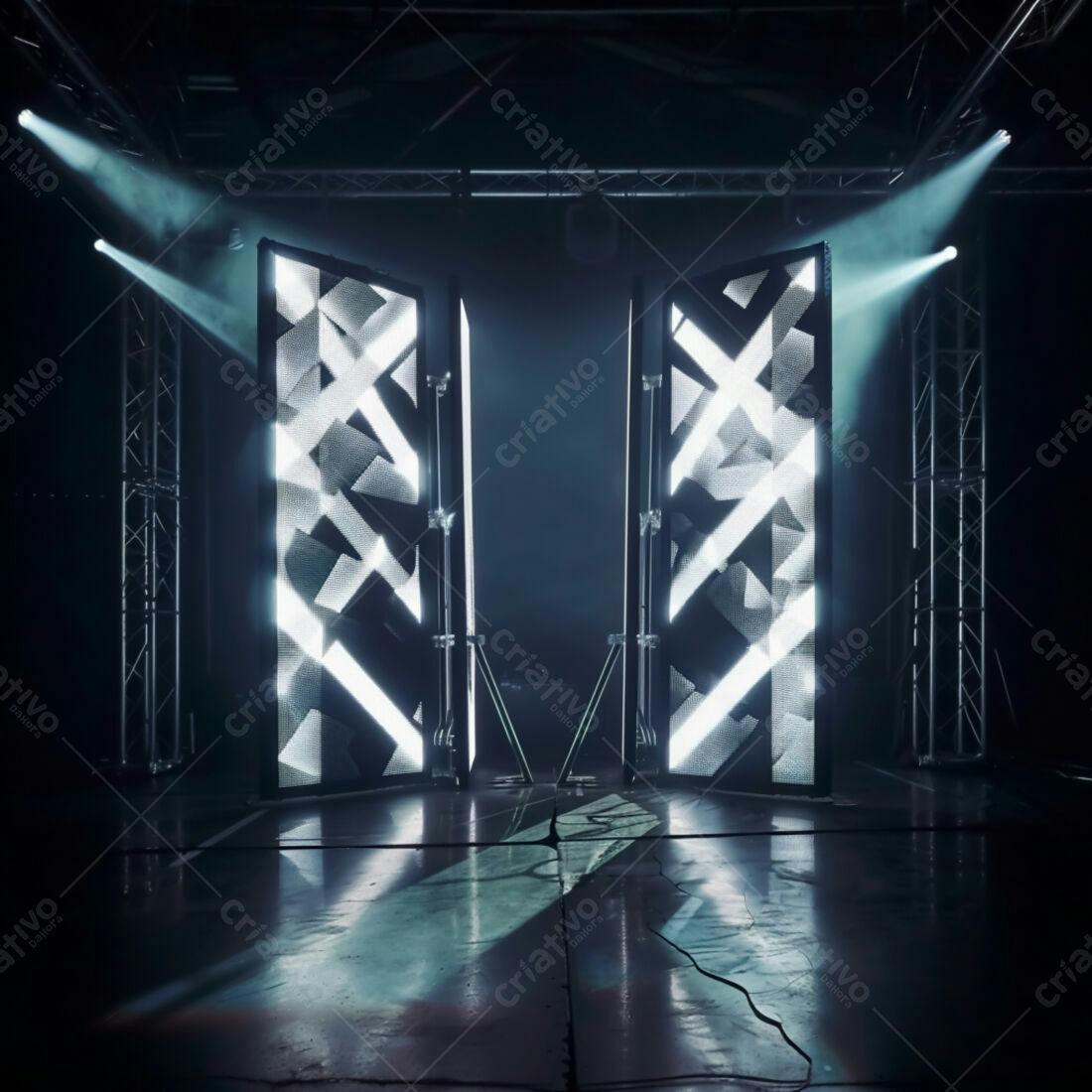 Palco com iluminação moderna e painéis de LED