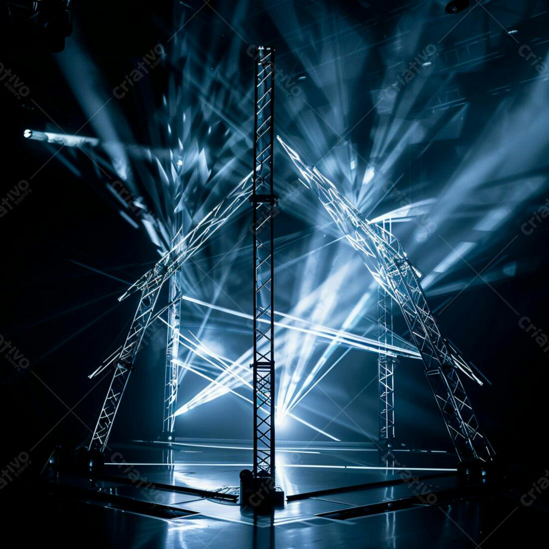 Palco com iluminação cênica azul