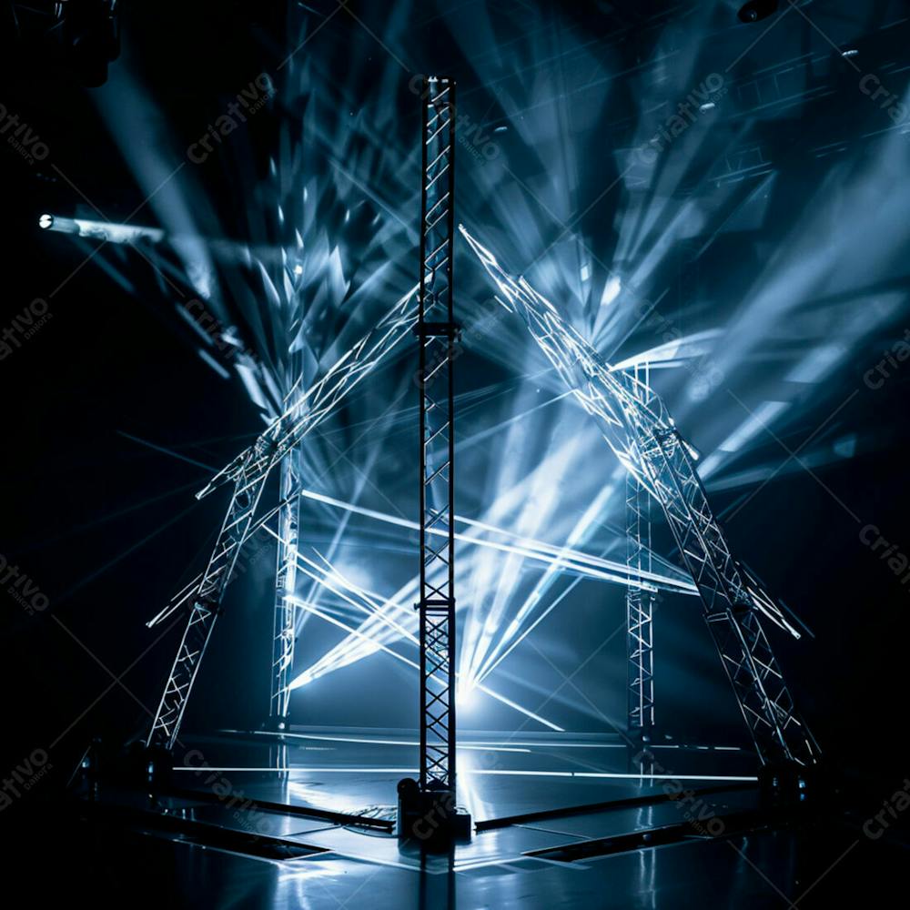 Imagem De Uma Grande Estrutura De Ferro E Aço Com Luzes 9