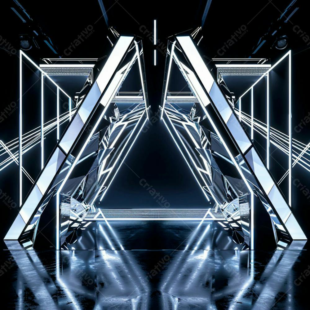 Imagem De Uma Grande Estrutura De Ferro E Aço Com Luzes 12