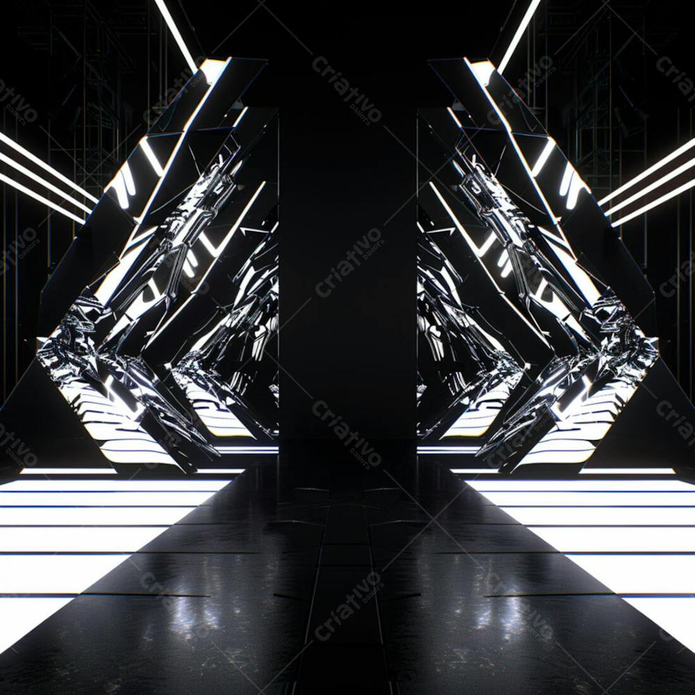 Imagem De Uma Grande Estrutura De Ferro E Aço Com Luzes 13