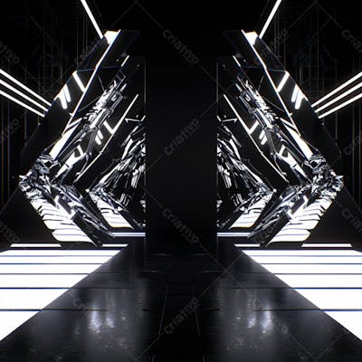 Imagem De Uma Grande Estrutura De Ferro E Aço Com Luzes 13