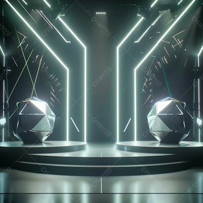 Imagem De Uma Grande Estrutura De Ferro E Aço Com Luzes 15