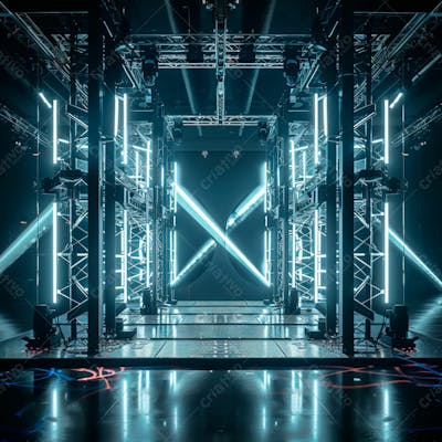Imagem De Uma Grande Estrutura De Ferro E Aço Com Luzes 17
