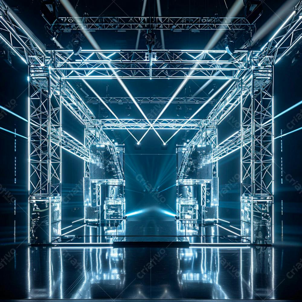 Imagem De Uma Grande Estrutura De Ferro E Aço Com Luzes 18