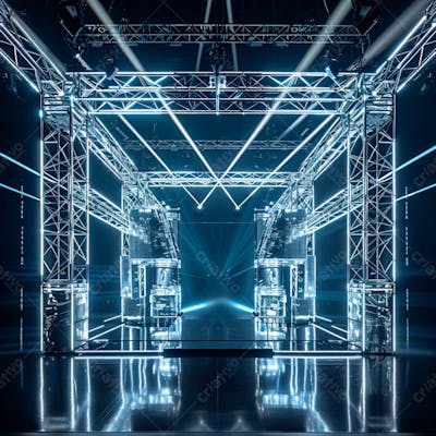 Imagem De Uma Grande Estrutura De Ferro E Aço Com Luzes 18