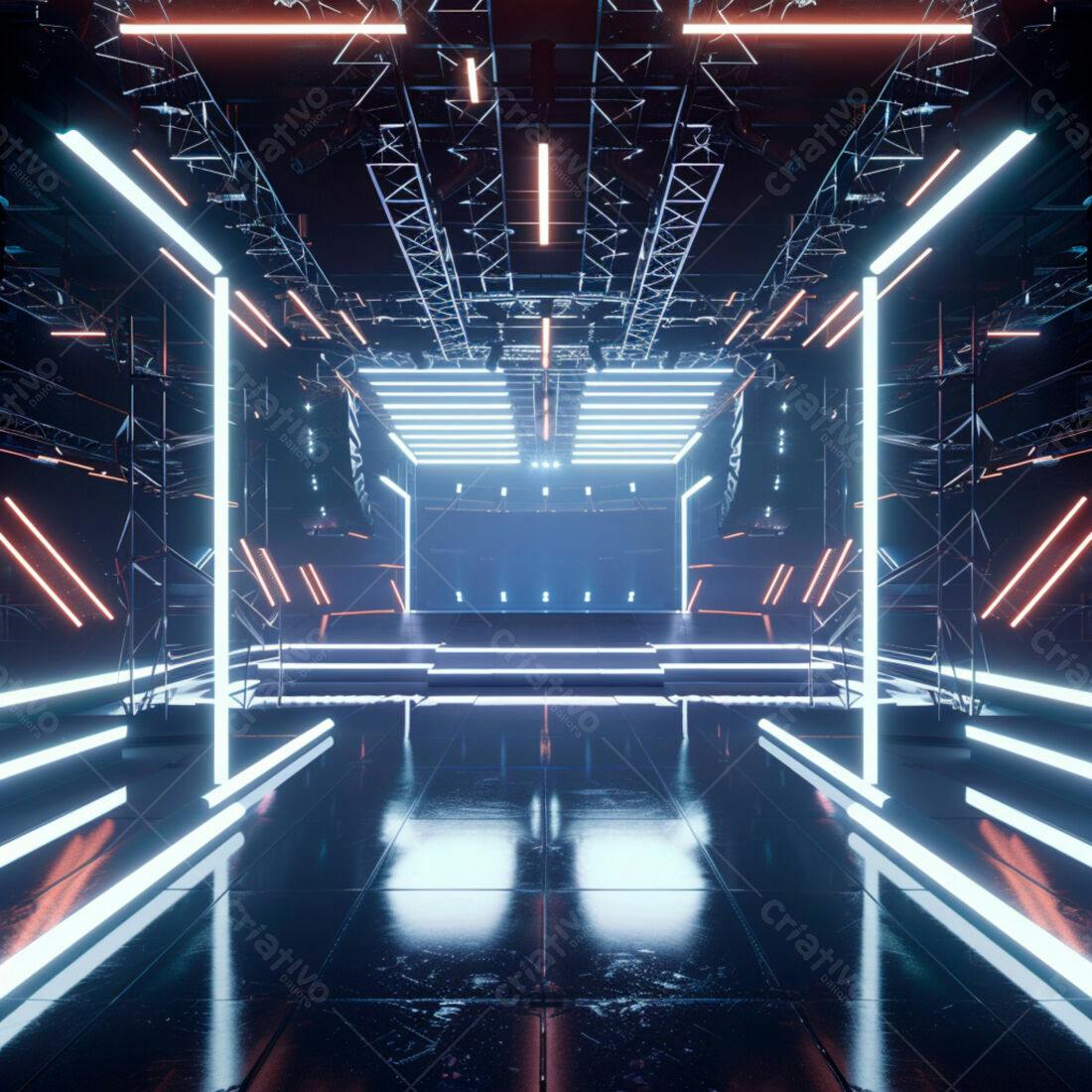 Palco Neon com Luzes RGB para Show