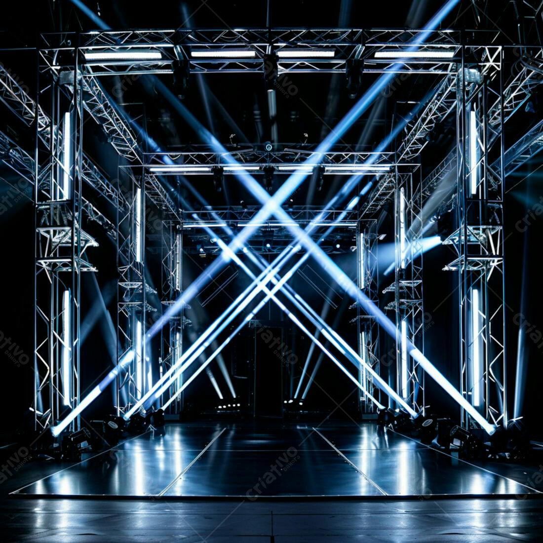 Palco com iluminação cênica moderna