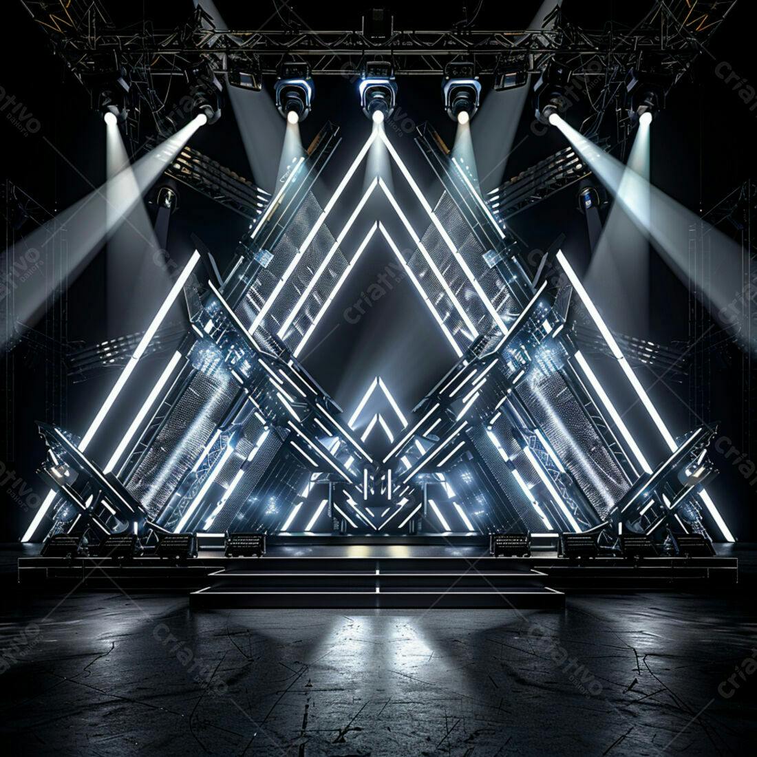 Palco futurista com iluminação de LED